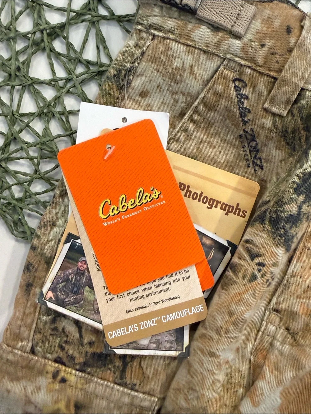 Cabela's Tan and Green Realtree-Style Cargo Pants